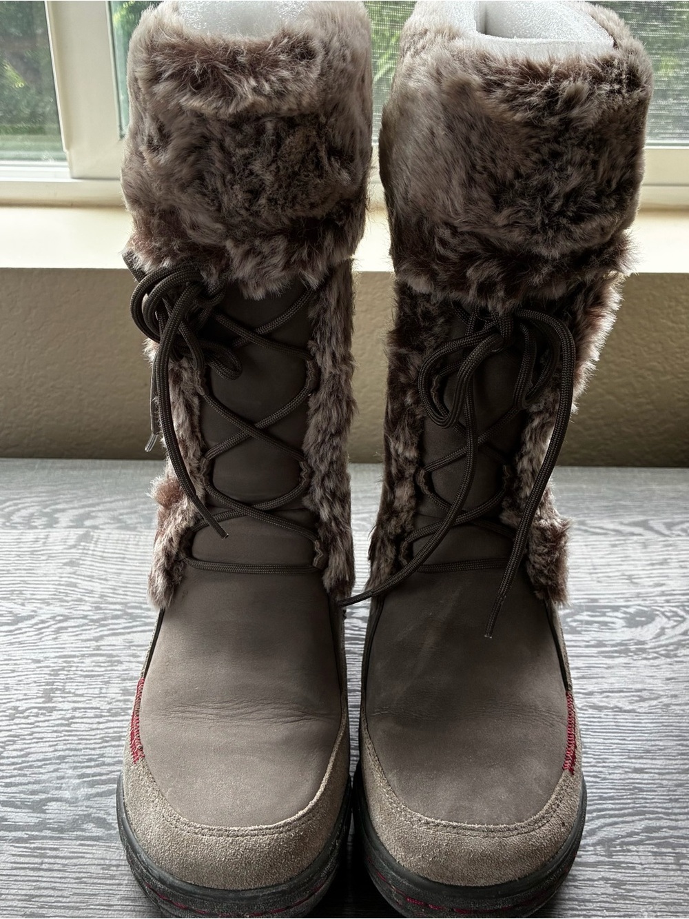 ECCO Siberia Women's Waterproof Lace-Up Snowshoe Boots Gray US 8-8.5 EU 39